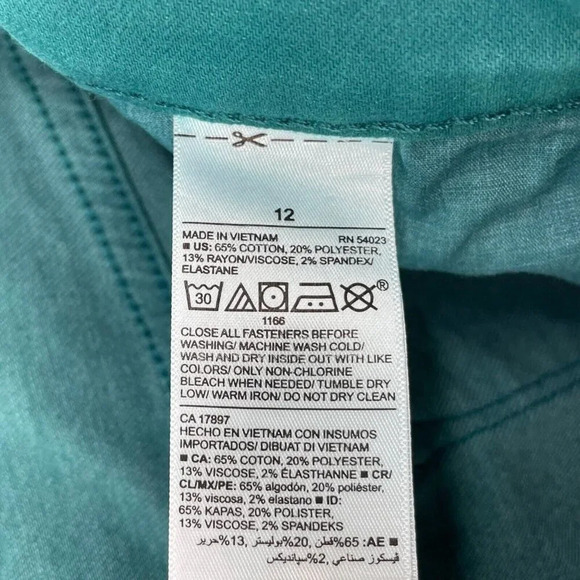 Old Navy Pants Women's Sz 12 Tattle Teal Denim Super Skinny Stretch Ankle Jeans - Picture 11 of 12